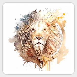 Lion Portrait Animal Painting Wildlife Outdoors Adventure Sticker